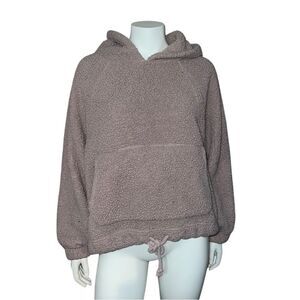 American Eagle Women's Dusty Pink Sherpa Hoodie Medium GUC